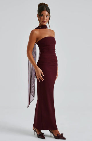 YULIA MAXI DRESS - BURGUNDY