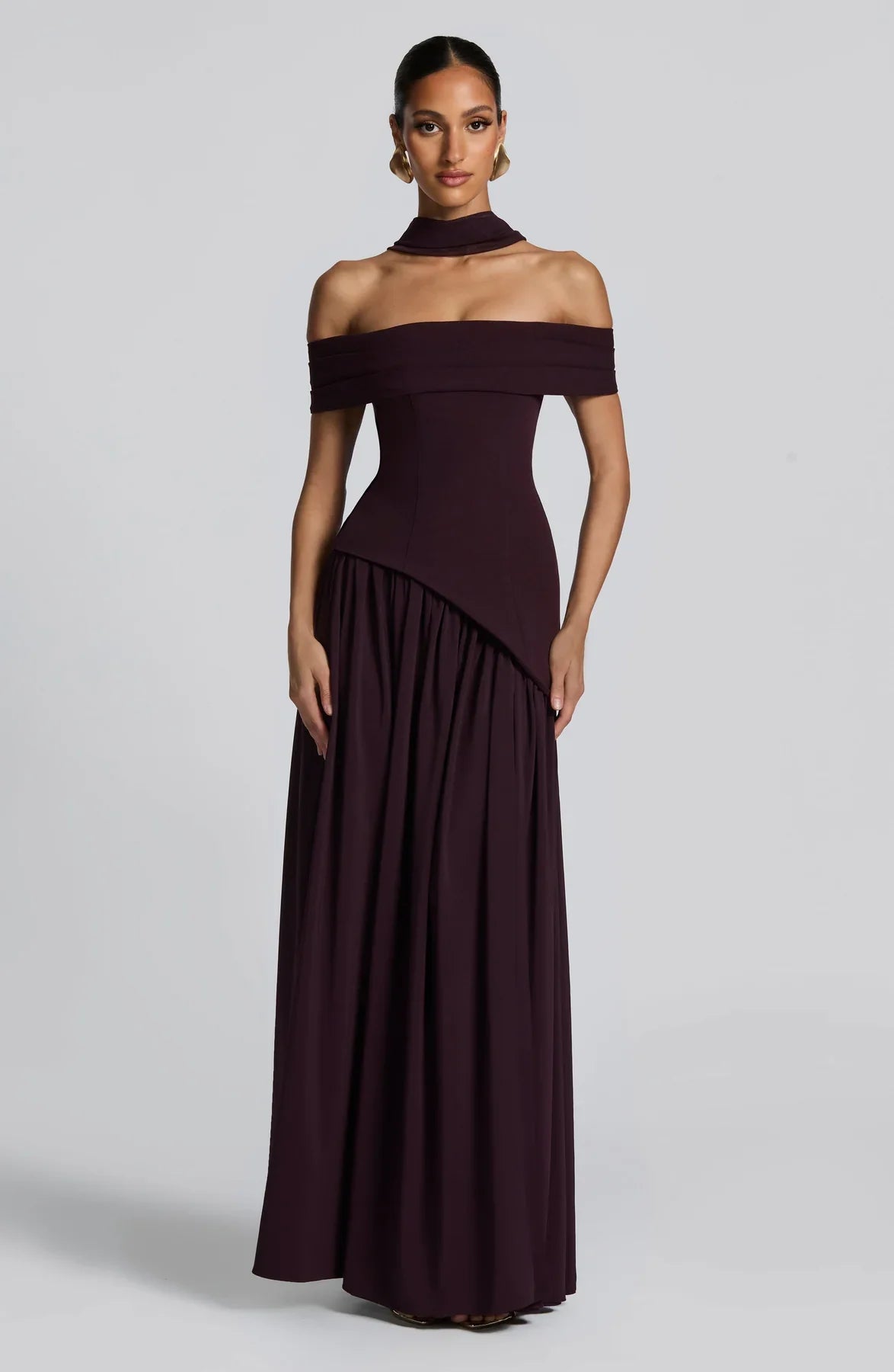 DELILAH MAXI DRESS - PLUM BROWN