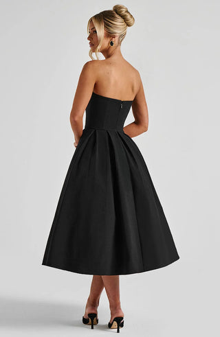 EDITH MIDI DRESS - BLACK
