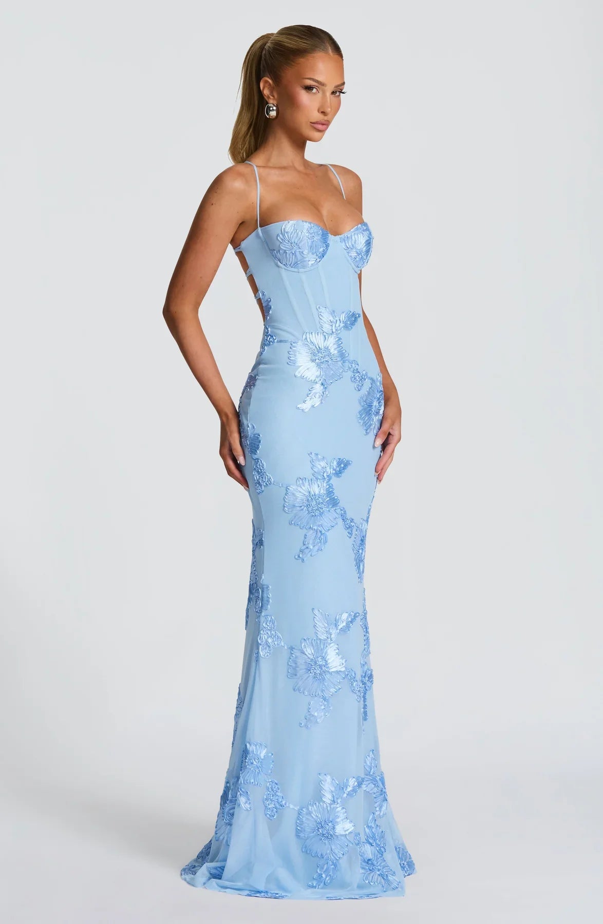 NEFERTITI MAXI DRESS - GLACIER BLUE