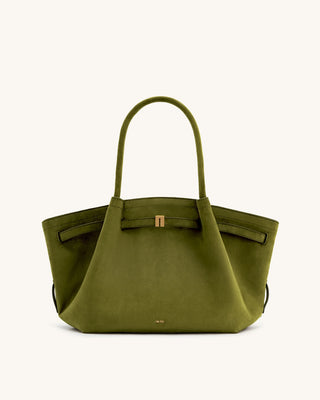 HANA MEDIUM SUEDE TOTE BAG - GREEN