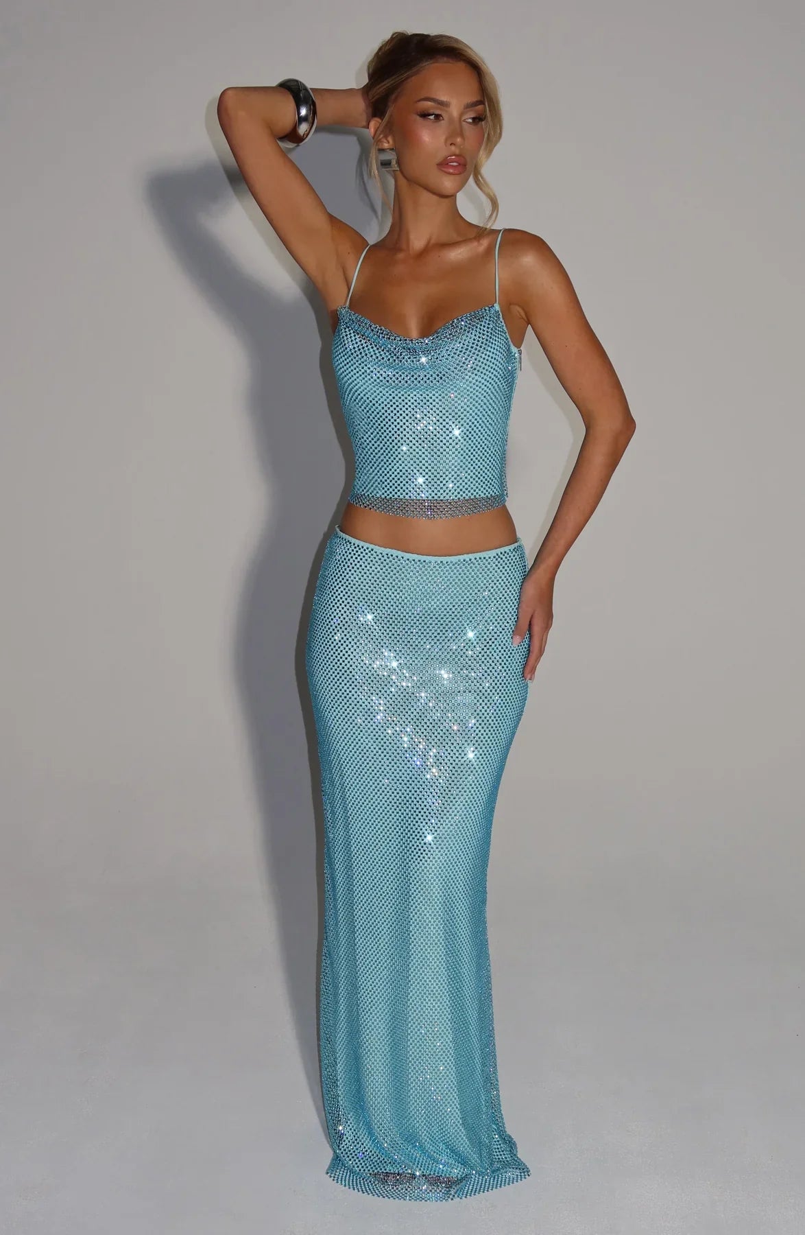 HALI MAXI SKIRT - AQUA