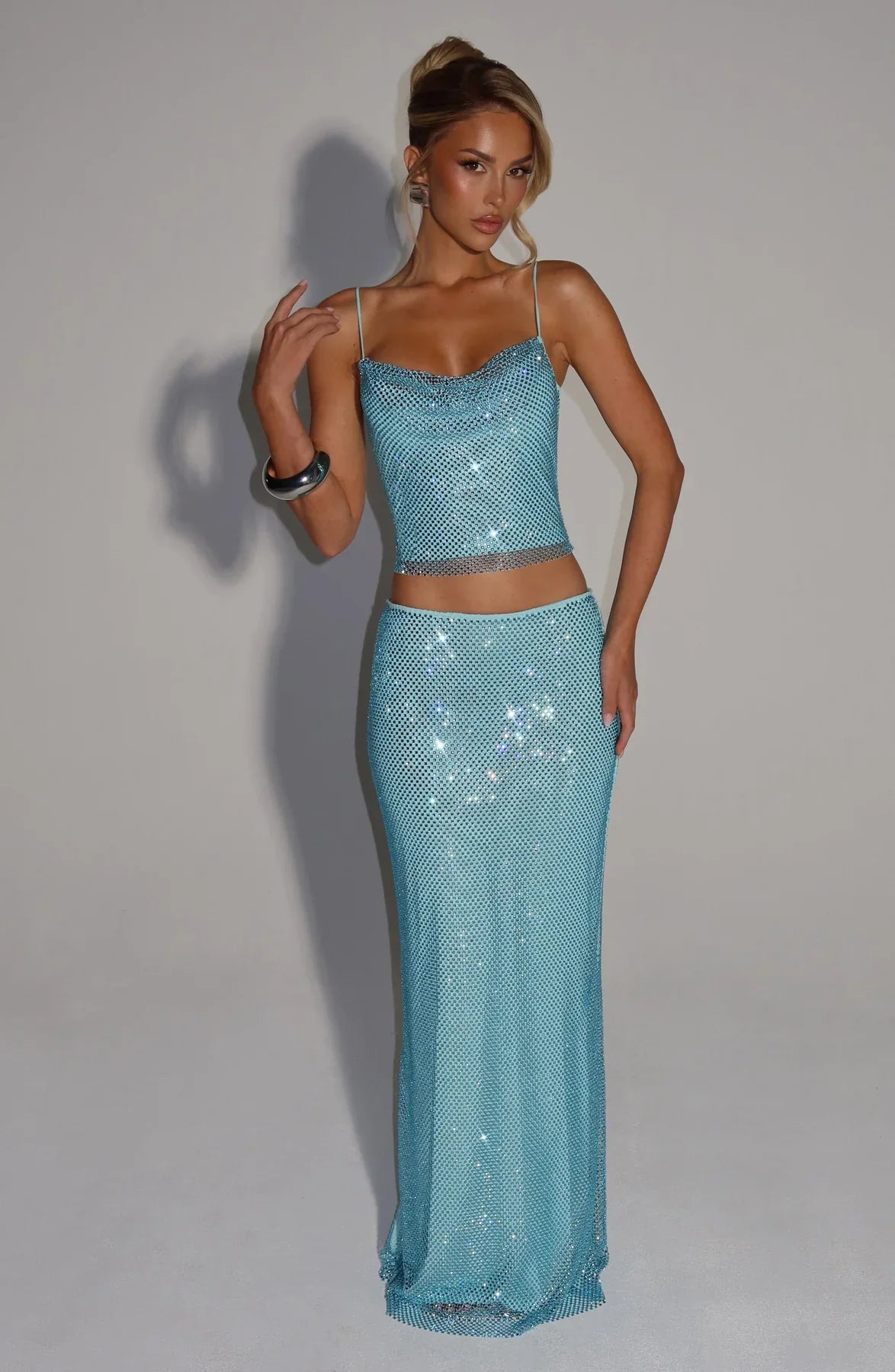 HALI MAXI SKIRT - AQUA