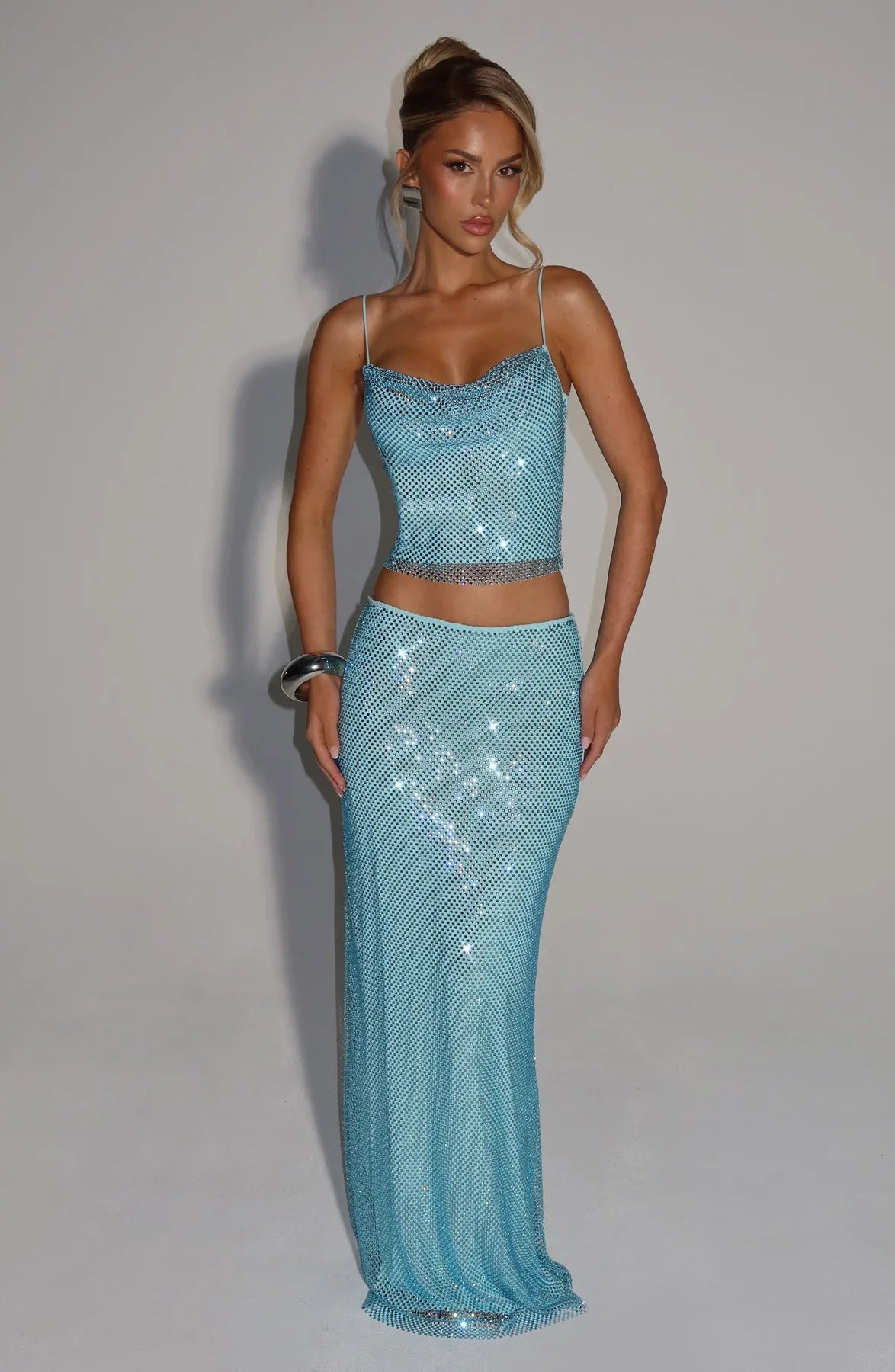 HALI MAXI SKIRT - AQUA