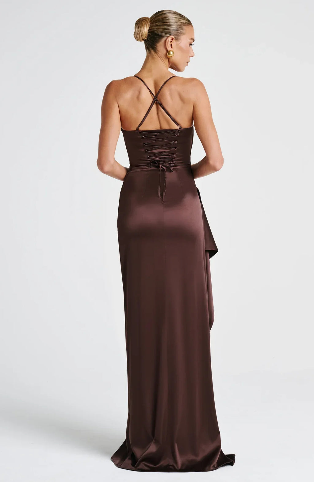 HELEN MAXI DRESS - PLUM BROWN
