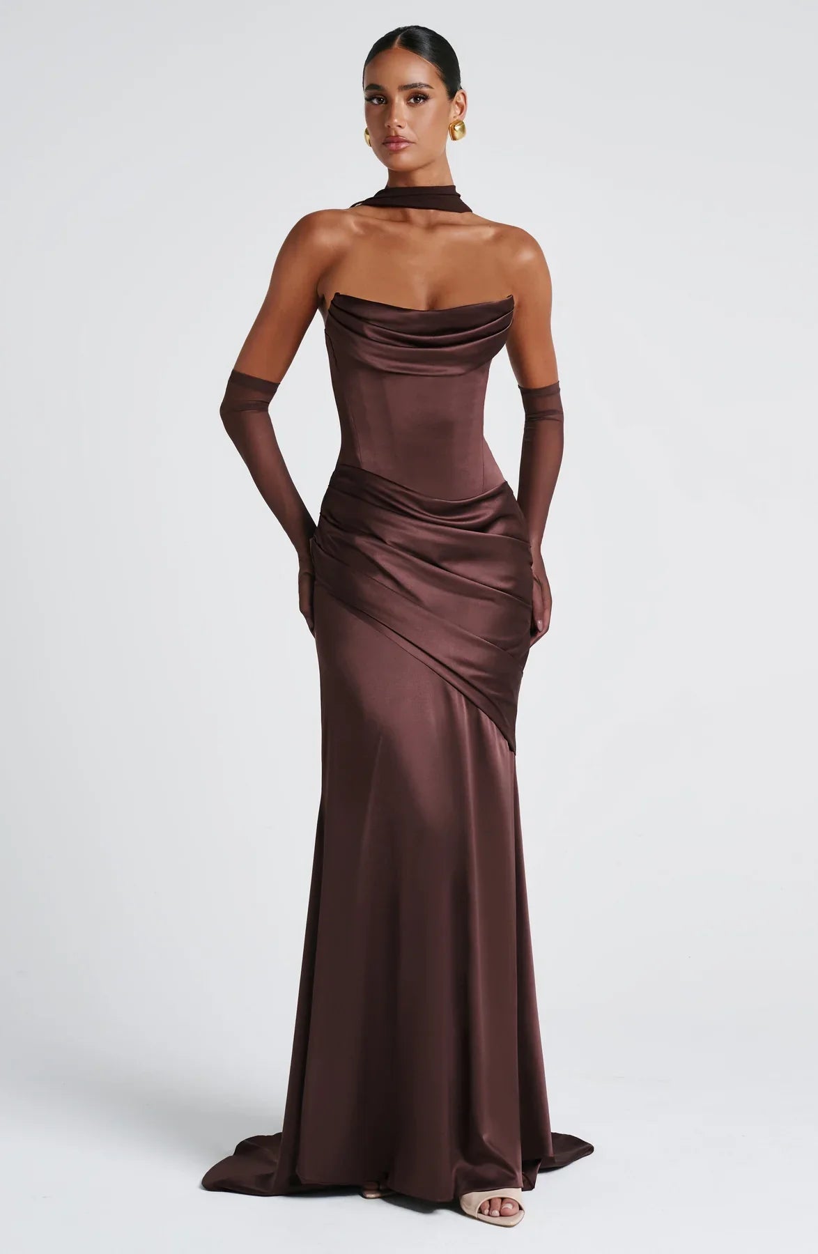 KENSINGTON MAXI DRESS - PLUM BROWN