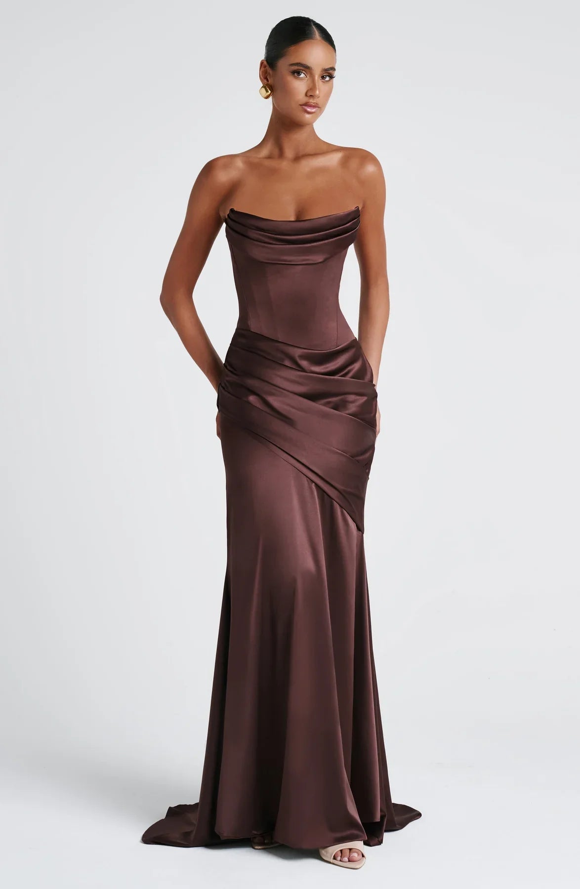 KENSINGTON MAXI DRESS - PLUM BROWN