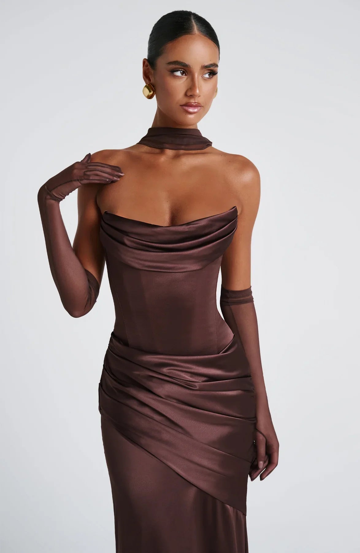 KENSINGTON MAXI DRESS - PLUM BROWN