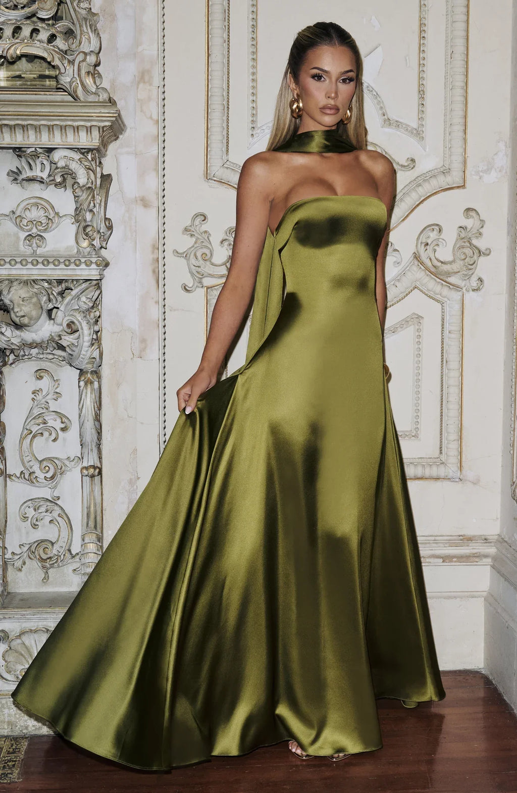 MORVEN MAXI DRESS - OLIVE