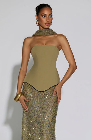 ALLAIRE MAXI DRESS - OLIVE