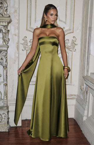 MORVEN MAXI DRESS - OLIVE