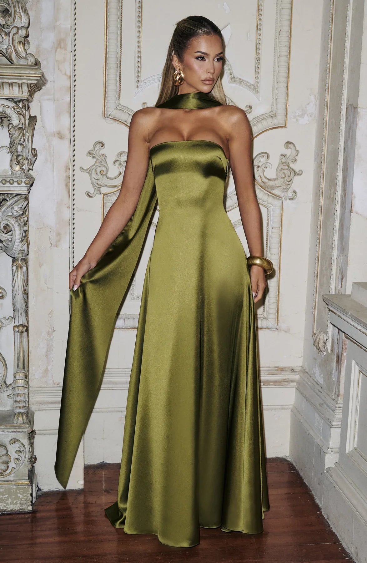 MORVEN MAXI DRESS - OLIVE