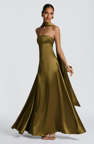 MORVEN MAXI DRESS - OLIVE