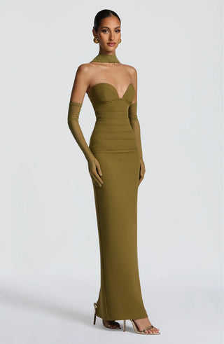 LINDSEY MAXI DRESS - OLIVE