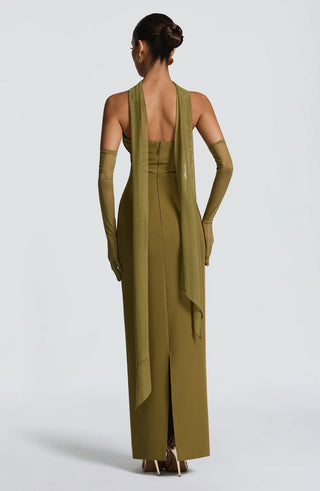 LINDSEY MAXI DRESS - OLIVE