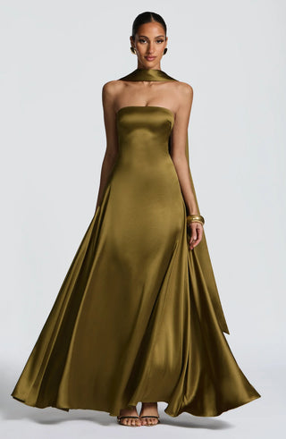 MORVEN MAXI DRESS - OLIVE