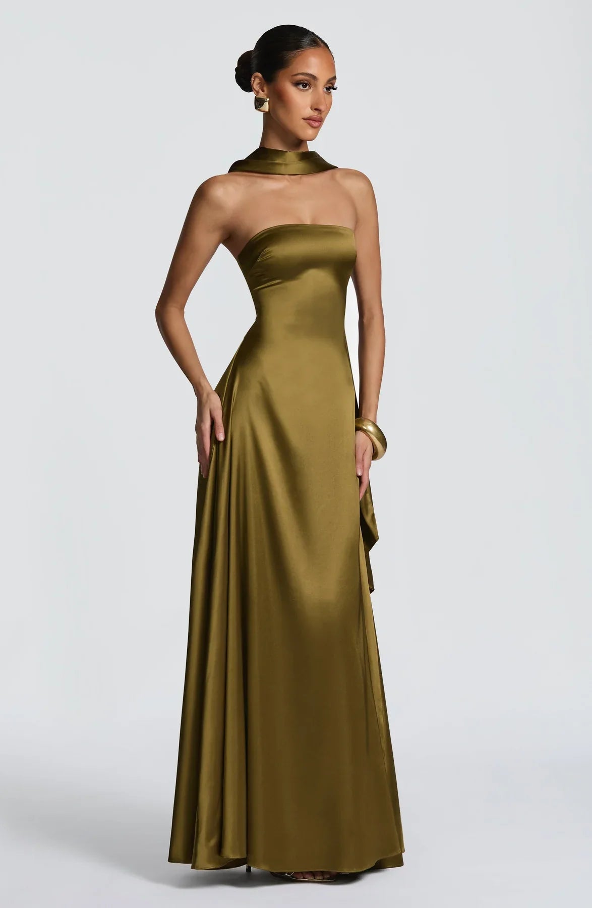 MORVEN MAXI DRESS - OLIVE