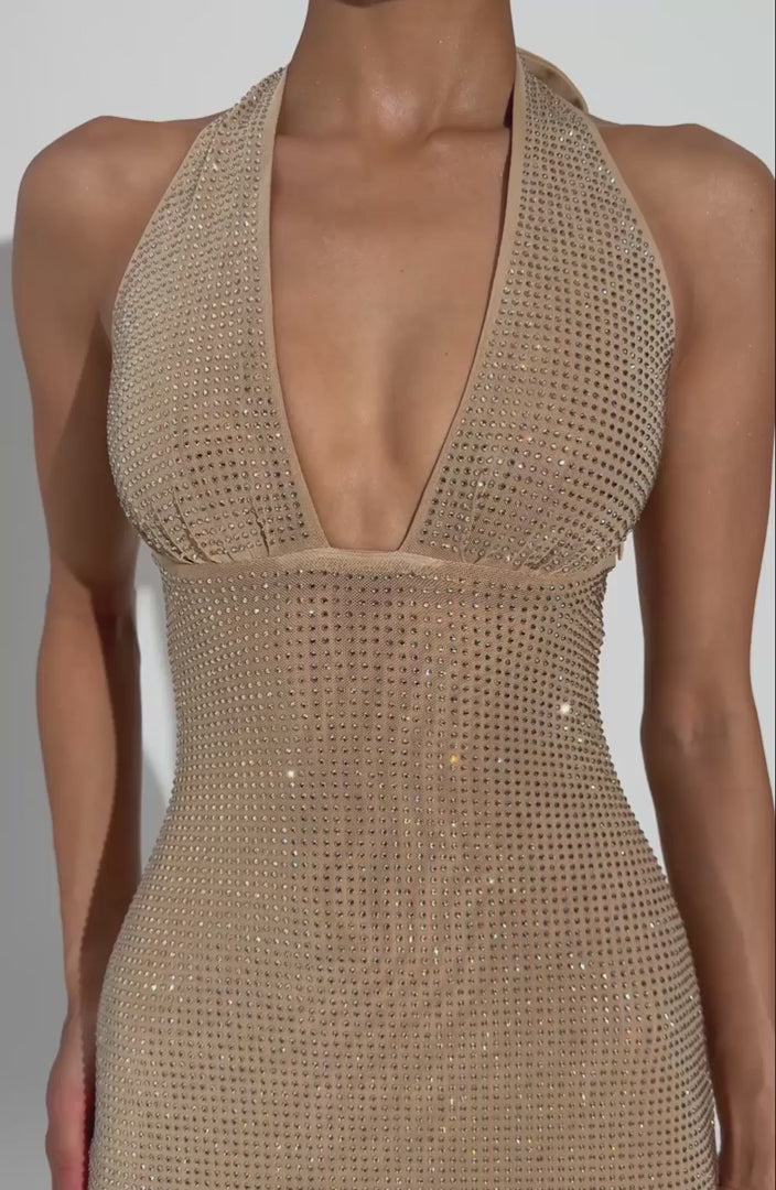 SONORA MIDI DRESS - GOLD