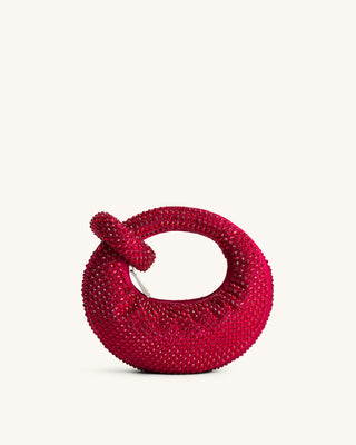 CRYSTAL MINI TOP HANDLE BAG - RED