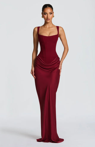 CORNELIA MAXI DRESS - BURGUNDY