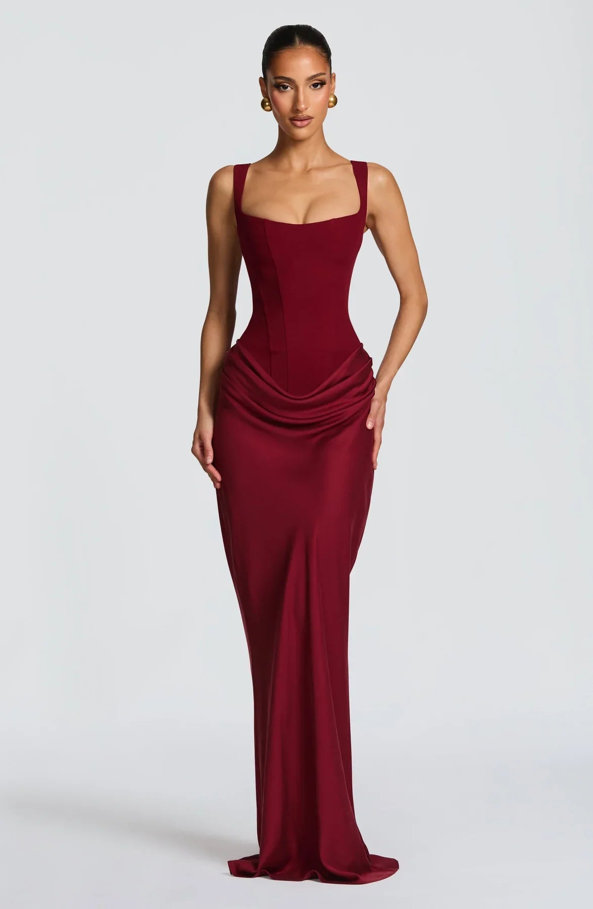 CORNELIA MAXI DRESS - BURGUNDY