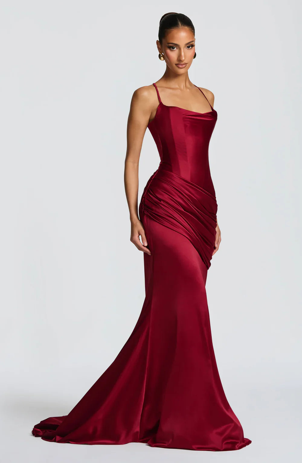 CONNIE MAXI DRESS - BURGUNDY