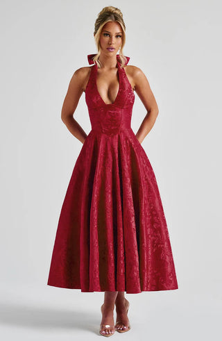 EFFIE MIDI DRESS - RED