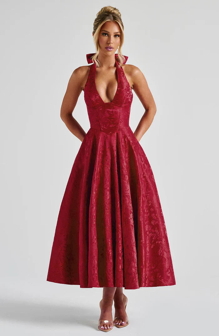 EFFIE MIDI DRESS - RED