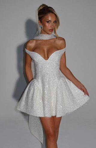 SAPPHIRE MINI DRESS - WHITE
