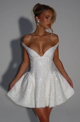 SAPPHIRE MINI DRESS - WHITE