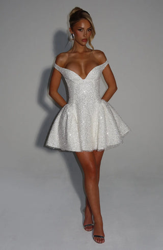 SAPPHIRE MINI DRESS - WHITE