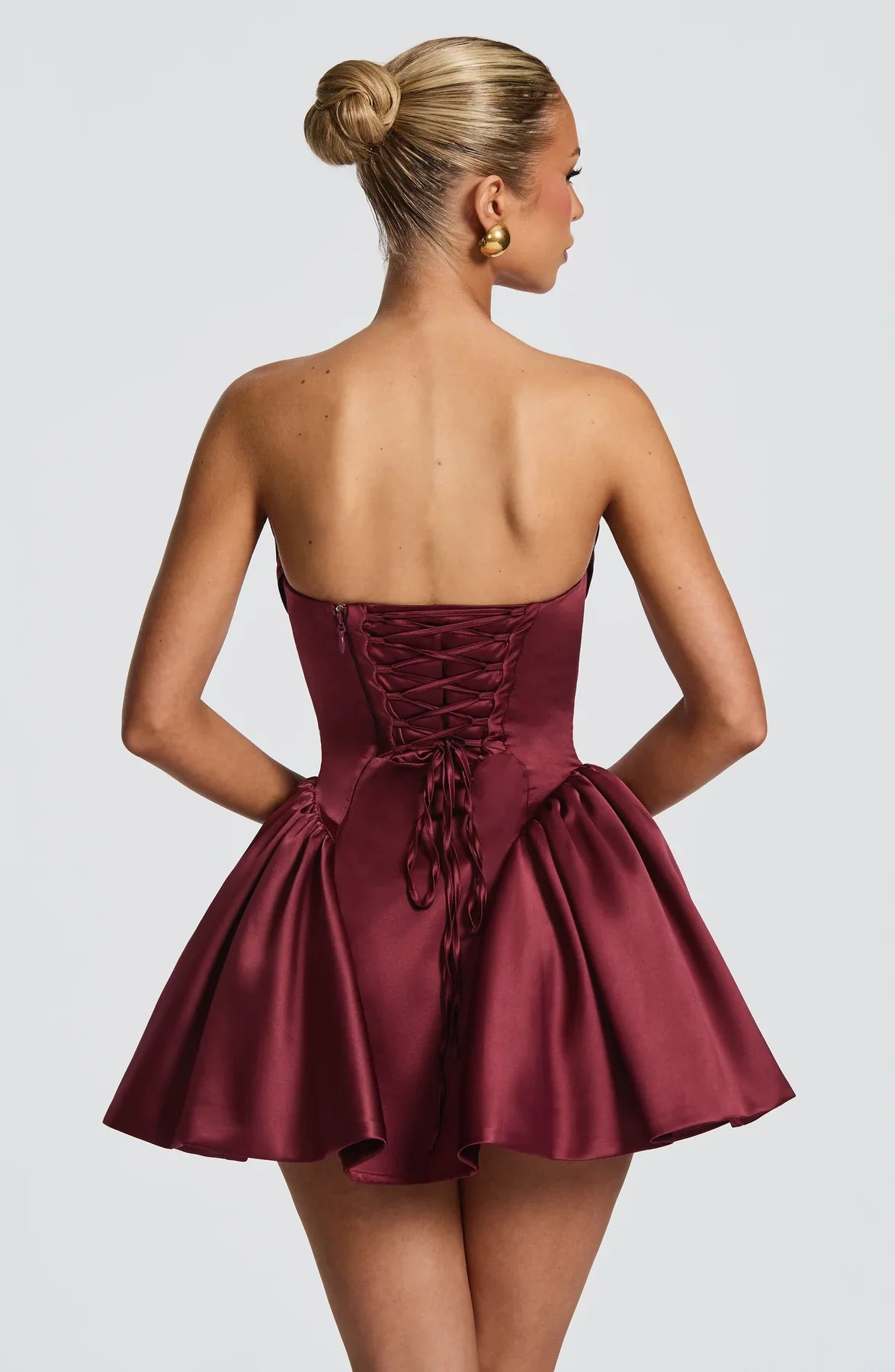 TRINITY MINI DRESS - BURGUNDY