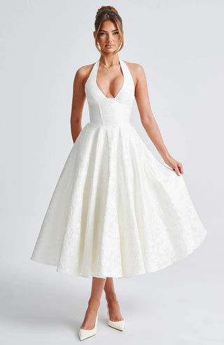 EFFIE MIDI DRESS - WHITE