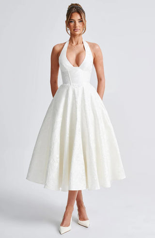 EFFIE MIDI DRESS - WHITE
