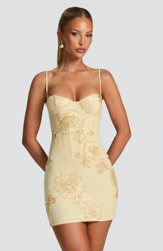 NEFERTITI MINI DRESS - YELLOW